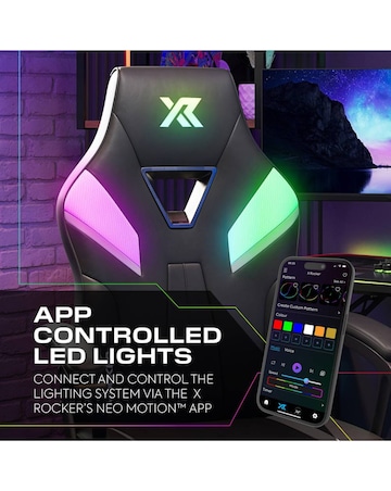 X Rocker Tempest Ergonomic PC Gaming Chair with LED Lights - RGB Black