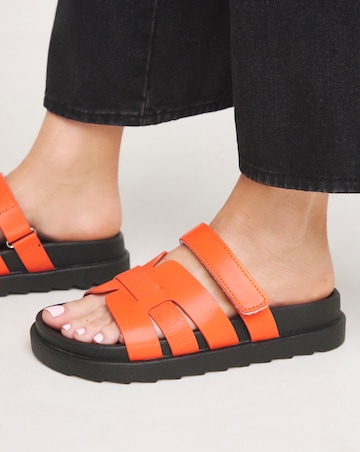 Simply Be Parry Woven Touch and Close Footbed Sandals - Wide Fit (E)