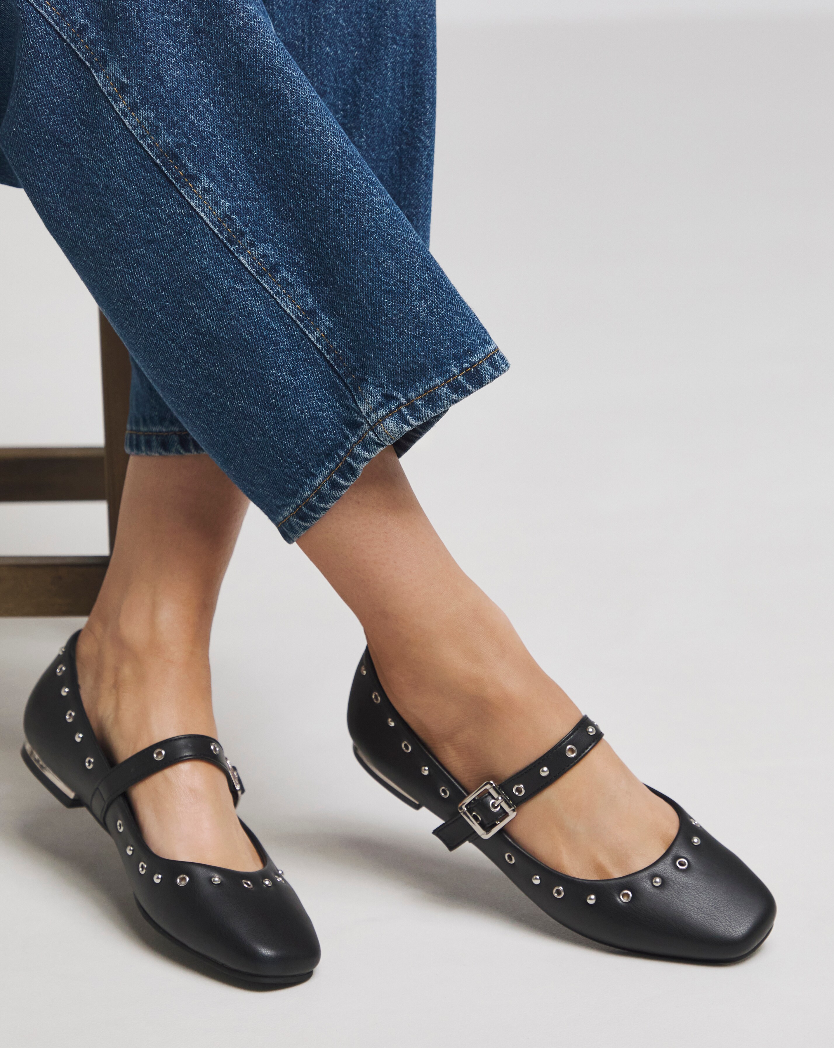 Penelope Embellished Mary Jane Ballerina Shoes - Extra Wide Fit (EEE)