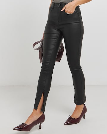 Chloe Split Hem Coated Skinny Jeans