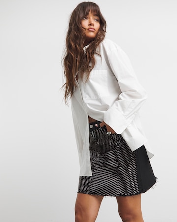 Black Embellished Mini Skirt