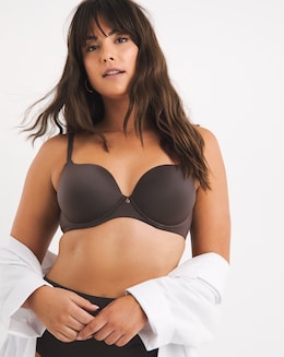 Figleaves Smoothing Sweetheart Full Cup Underwired T-Shirt Bra B-H - Cafe