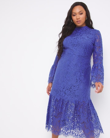 Joanna Hope Cobalt Lace Midi Dress