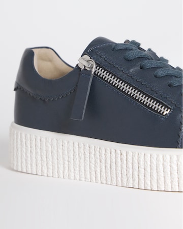 Quincy Side Zip Leather Trainer - Extra Wide Fit (EEE)