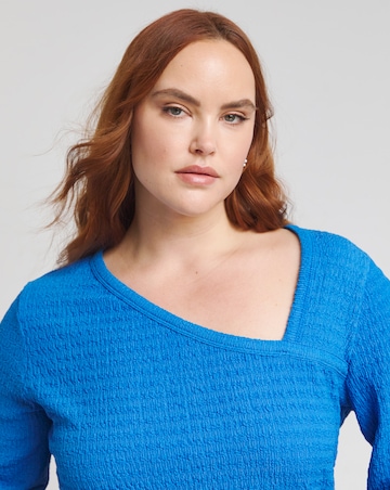 Simply Be Cobalt Asymmetric Textured Top