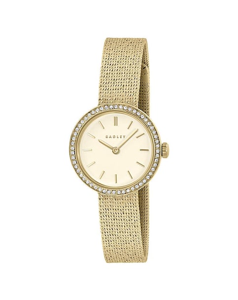 Radley Gold Plated 27mm Stone Set Mesh Watch