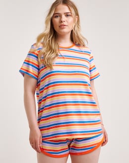 Striped Lounge Short Set