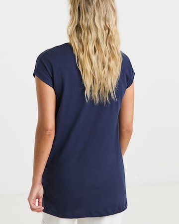 Navy Boyfriend Longline Tee