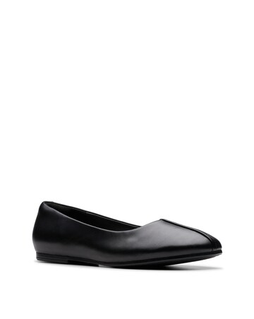 Clarks Black Leather Livia Lily Shoes - Standard Fit (D)