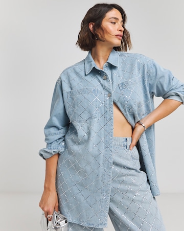 Simply Be X Twisted Wunder Diamante Shacket Co-ord