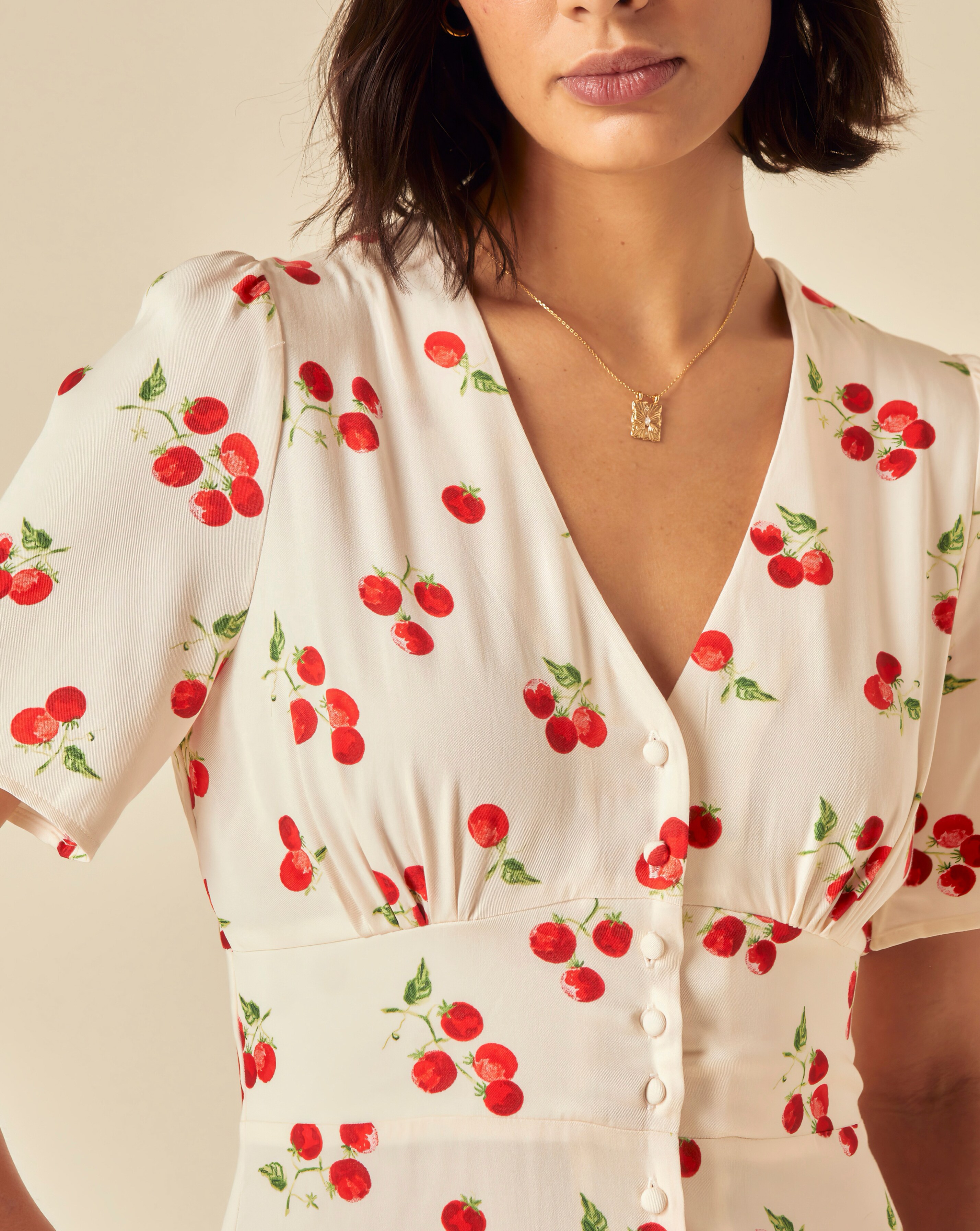 Nobody's Child Alexa Mini Dress White Tomato Print | Simply Be