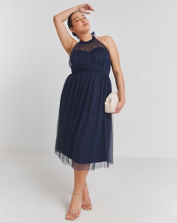 Little Mistress Halter Neck Tulle Occasion Dress