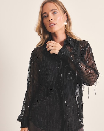 Simply Be Fringe Sequin Shirt