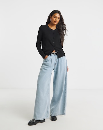 Eversoft Black Crew Neck Cardigan