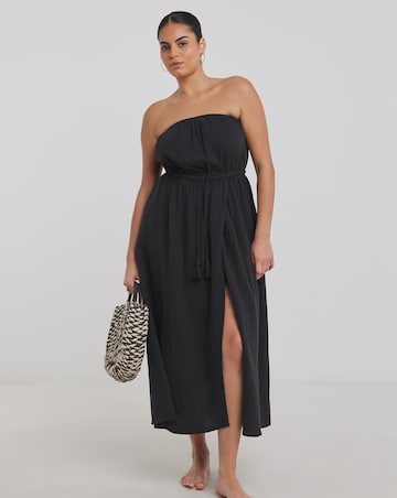 Beach to Beach Cotton Bandeau Beach Midi Dress