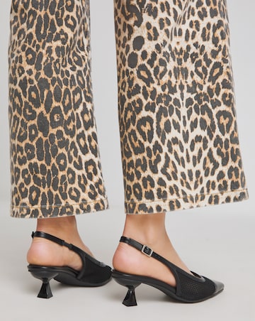 Vida Pointed Mesh Slingback Kitten Heels - Wide Fit (E)
