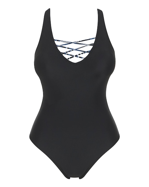 Simply Be Sports Cut Out Detail Swimsuit