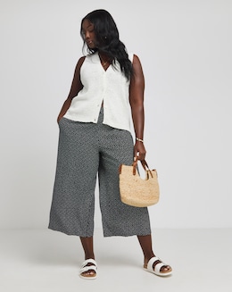 Simply Be Polka Dot Wide Leg Woven Culottes