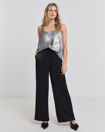 Joanna Hope Hammered Satin Wide Leg Trousers