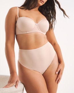Figleaves Smoothing High Waisted Thong Latte