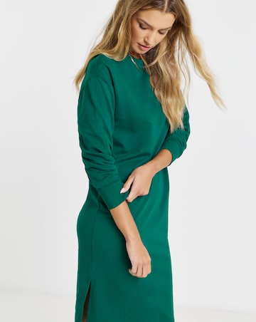 Green Midi Sweatshirt Dress