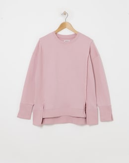 Simply Be Pink Exposed Seam Dip Back Sweatshirt