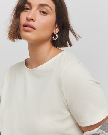 Navy, Green & Ecru 3 Pack Short Sleeve Slash Neck Tops