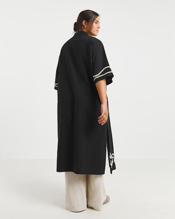 Simply Be Black Embroidered Kimono