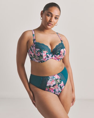 Elomi Lucie High Leg Knicker Teal Floral