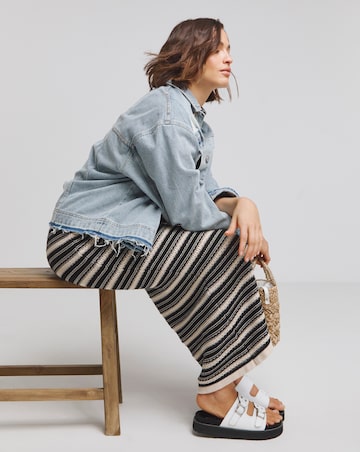 Simply Be Light Wash Rip and Repair Denim Jacket