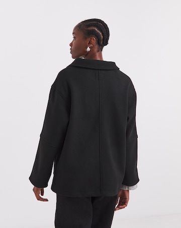 Black Zip Through Funnel Neck Jacket