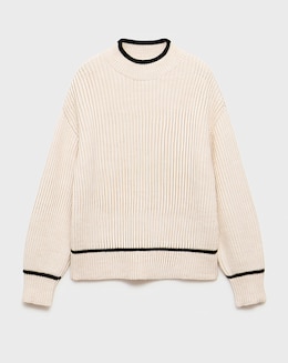 Mango Perkins Neck Plaza Sweater