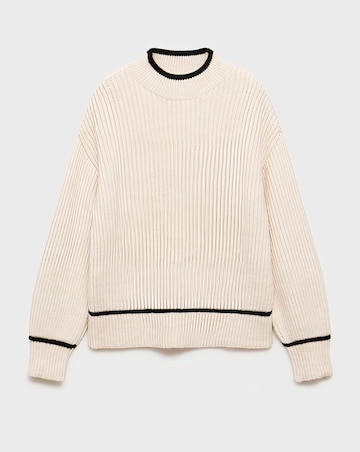 Mango Perkins Neck Plaza Sweater