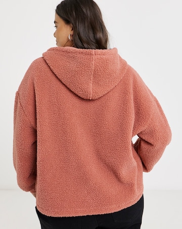 Dusty Pink Borg Zip Through