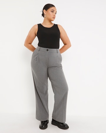 Pinstripe Wide Leg Tailored Dad Trousers