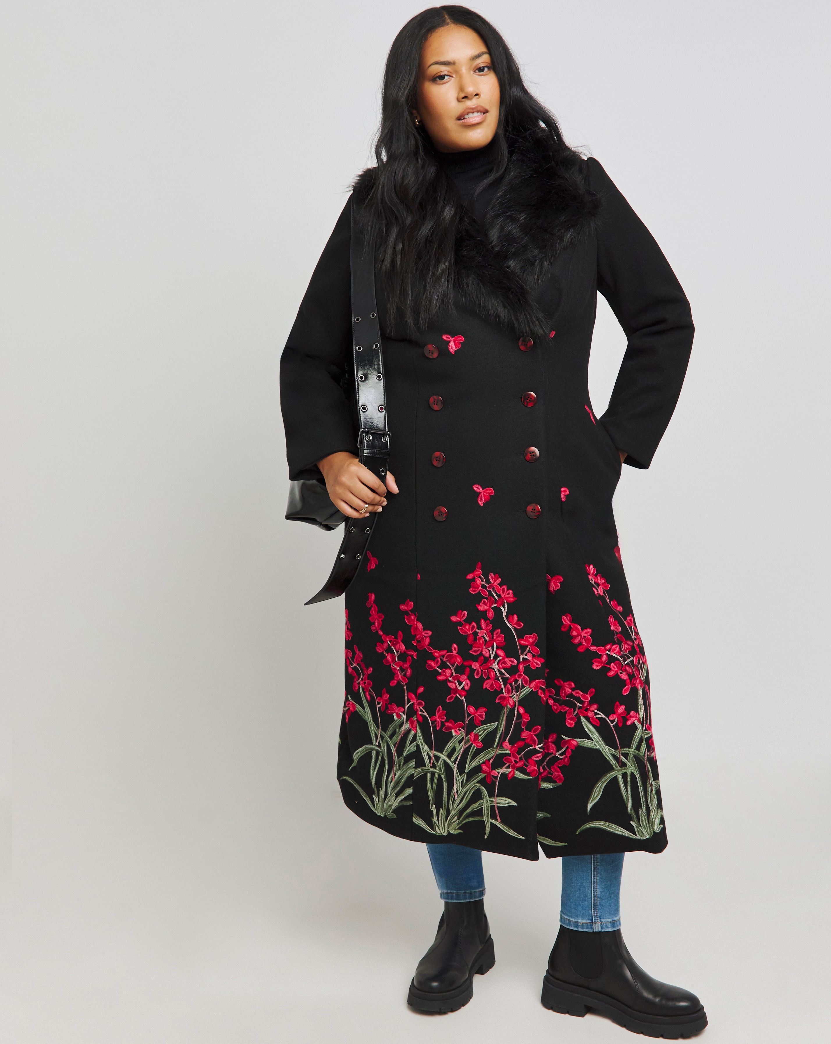 ジャケット・アウター AMERI UND SHADOW FLOWER WOOL COAT S Ameri（アメリ）の「UND SHADOW FLOWER WOOL COAT（チェスターコート