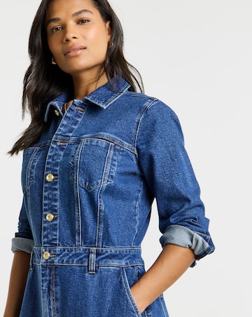 Statement Button Midaxi Denim Dress