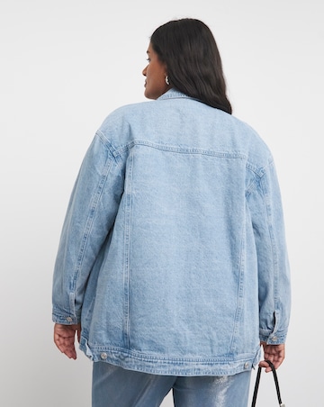 Light Wash Brooched Embellished Jacket