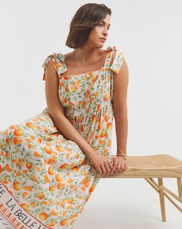 Simply Be Fruit Print Tie Strap Midi Dress