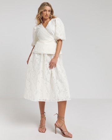 Joanna Hope Textured Wrap Blouse