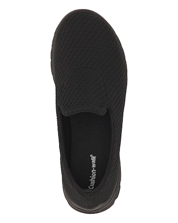 Cushion Walk Black Lightweight Leisure Shoes -Extra Wide Fit (EEE)