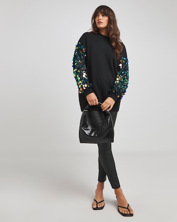 Lovedrobe Disc Sequin Sleeve Jumper