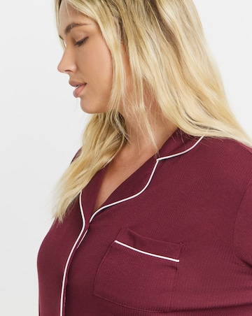 Pretty Secrets Ribbed Button Through Pyjama Set