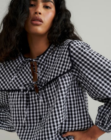 Nobody's Child Gingham Check Birdie Blouse