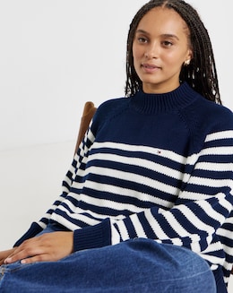 Tommy Hilfiger Coton Blend Mock Neck Long Sleeve Sweater