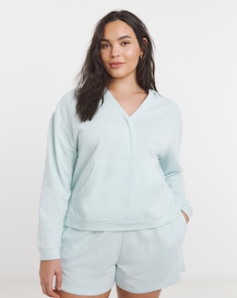 Mock Wrap Hoodie and Short Lounge Set