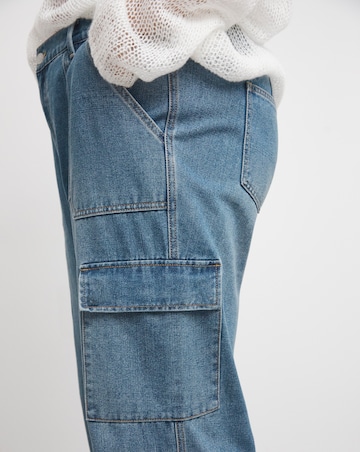Mid Wash Straight Leg Utility Jeans