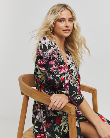 Lovedrobe Rouche Sleeve Smock Wrap Dress