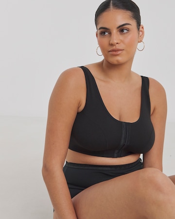 2 Pack Slimma Front Fastening Hook and Eye Bras Fits Up To DD -White/Black