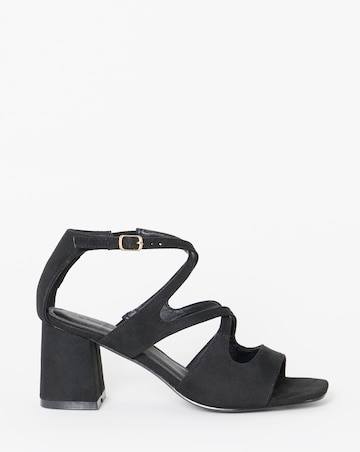 Dani Cross Over Strappy Block Heel Sandals - Extra Wide Fit (EEE)